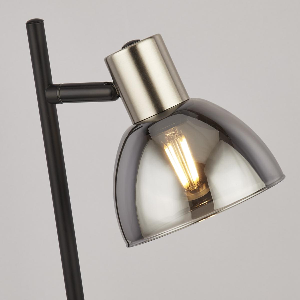 Smoke, Satin Nickel And Black Table Lamp - Black – image 2
