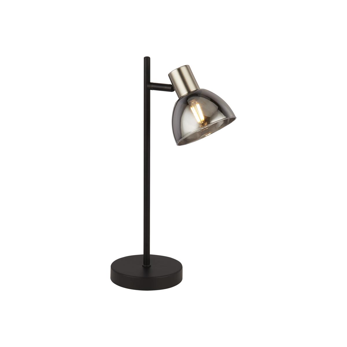 Smoke, Satin Nickel And Black Table Lamp - Black – image 1