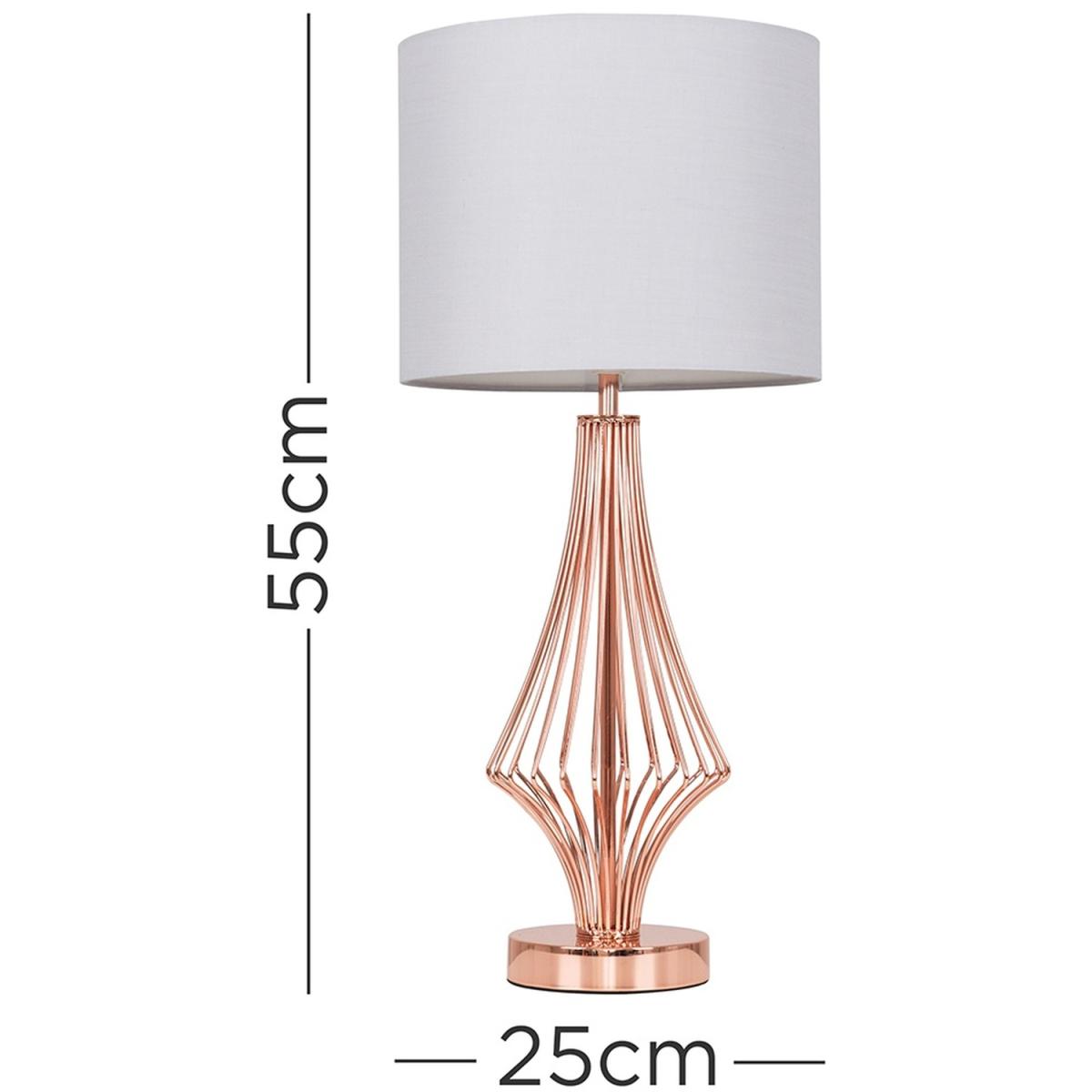 Jaspa Copper Table Lamp With Cool Grey Shade - Copper – image 2