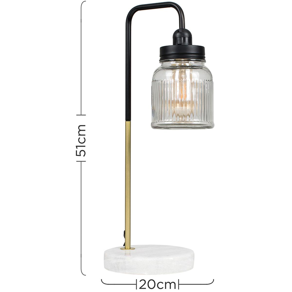 Talisman Black And Gold Table Lamp With Clear Glass Jar Shade - Black – image 4