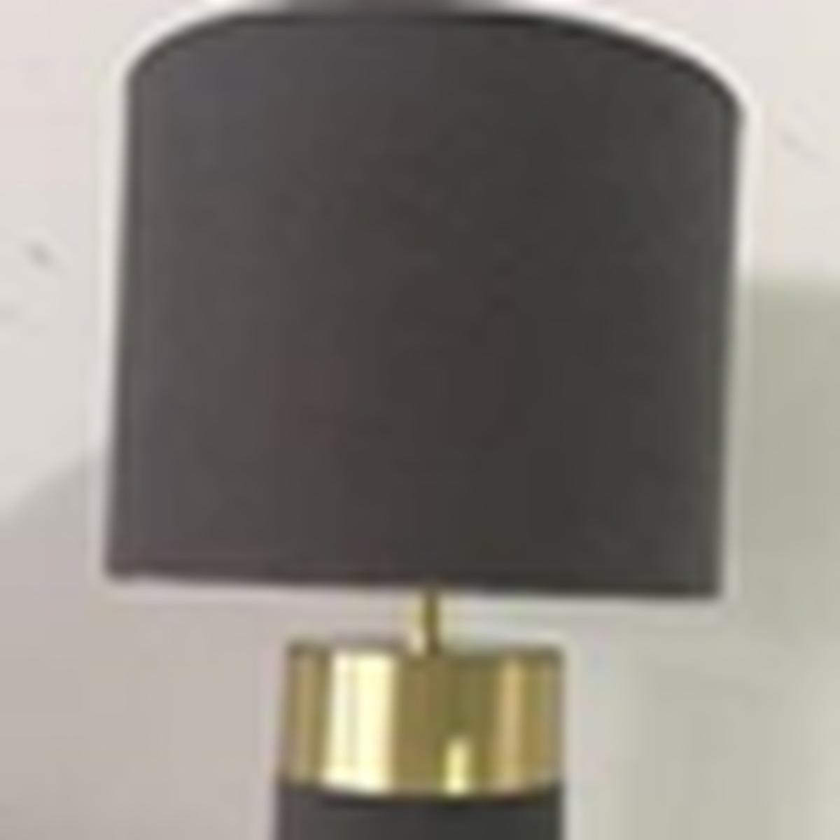 Grey Velvet Table Lamp With Gold Detail - Grey – image 2