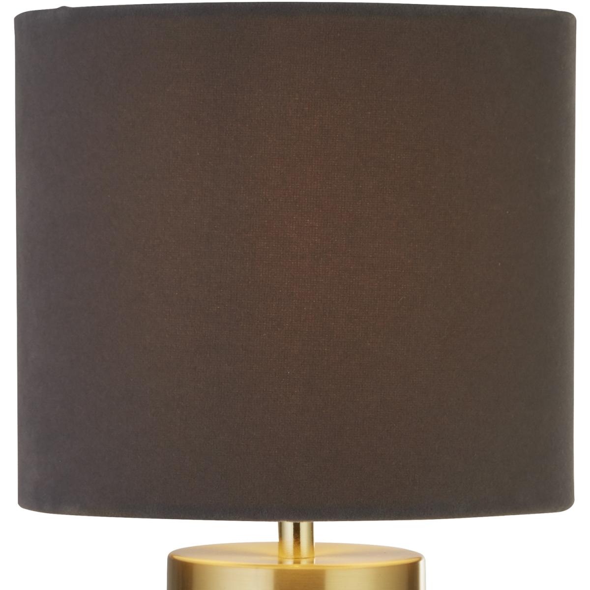 Grey Velvet Table Lamp With Gold Detail - Grey – image 3
