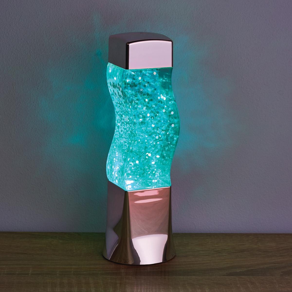Colour Changing Chrome Glitter Lamp – image 6