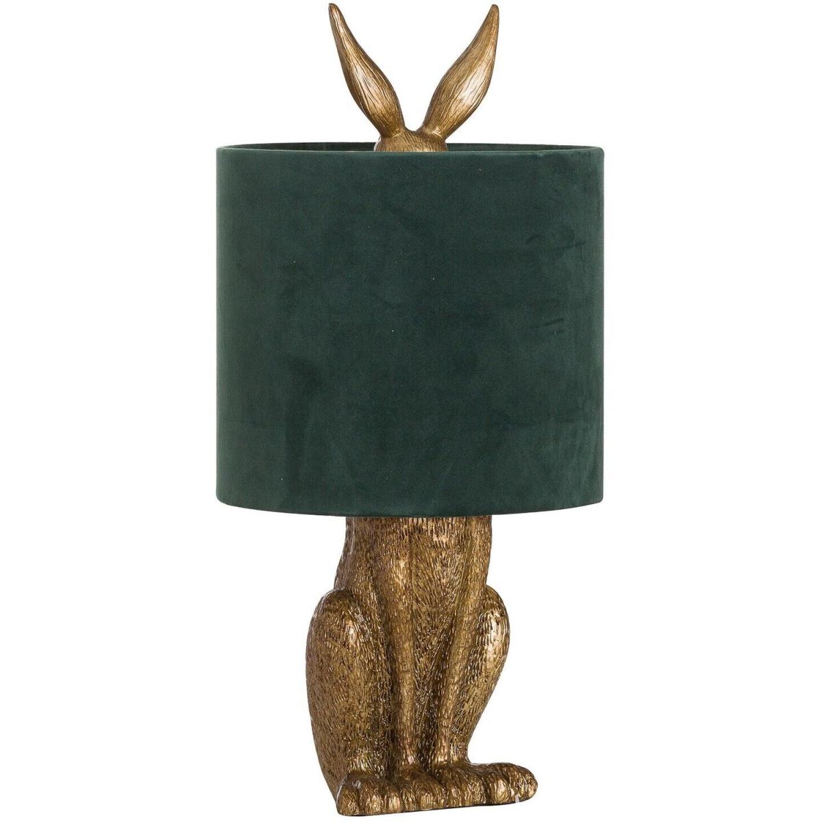 Gold Hare Table Lamp with Velvet Shade - GOLD – image 2