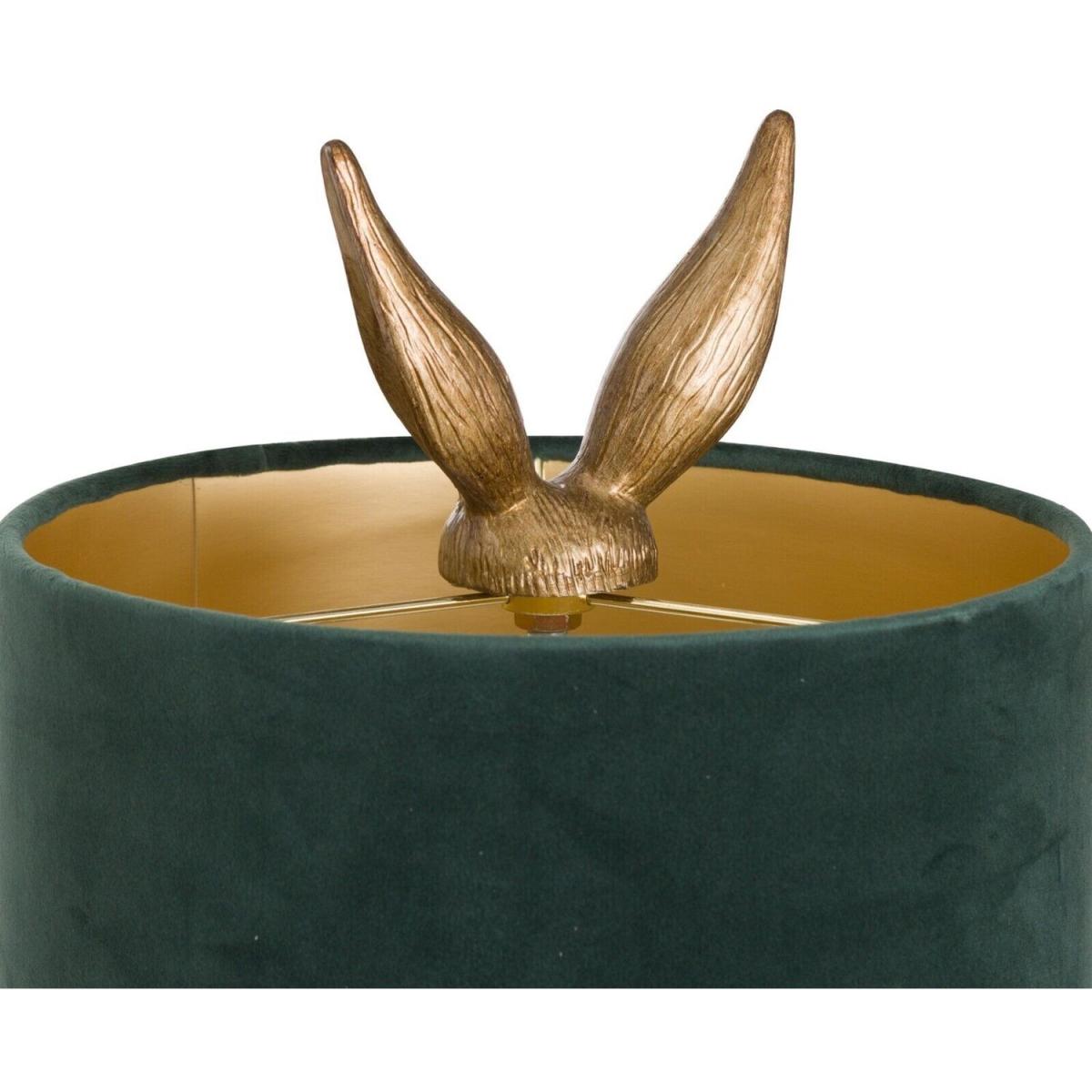 Gold Hare Table Lamp with Velvet Shade - GOLD – image 7