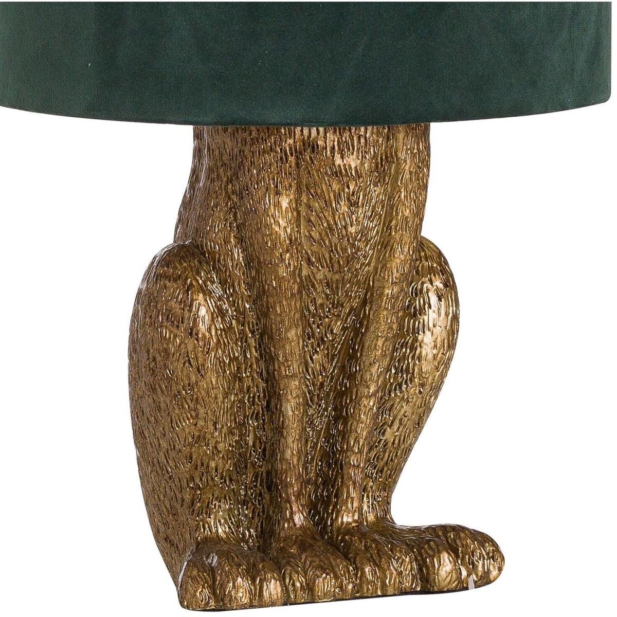 Gold Hare Table Lamp with Velvet Shade - GOLD – image 9