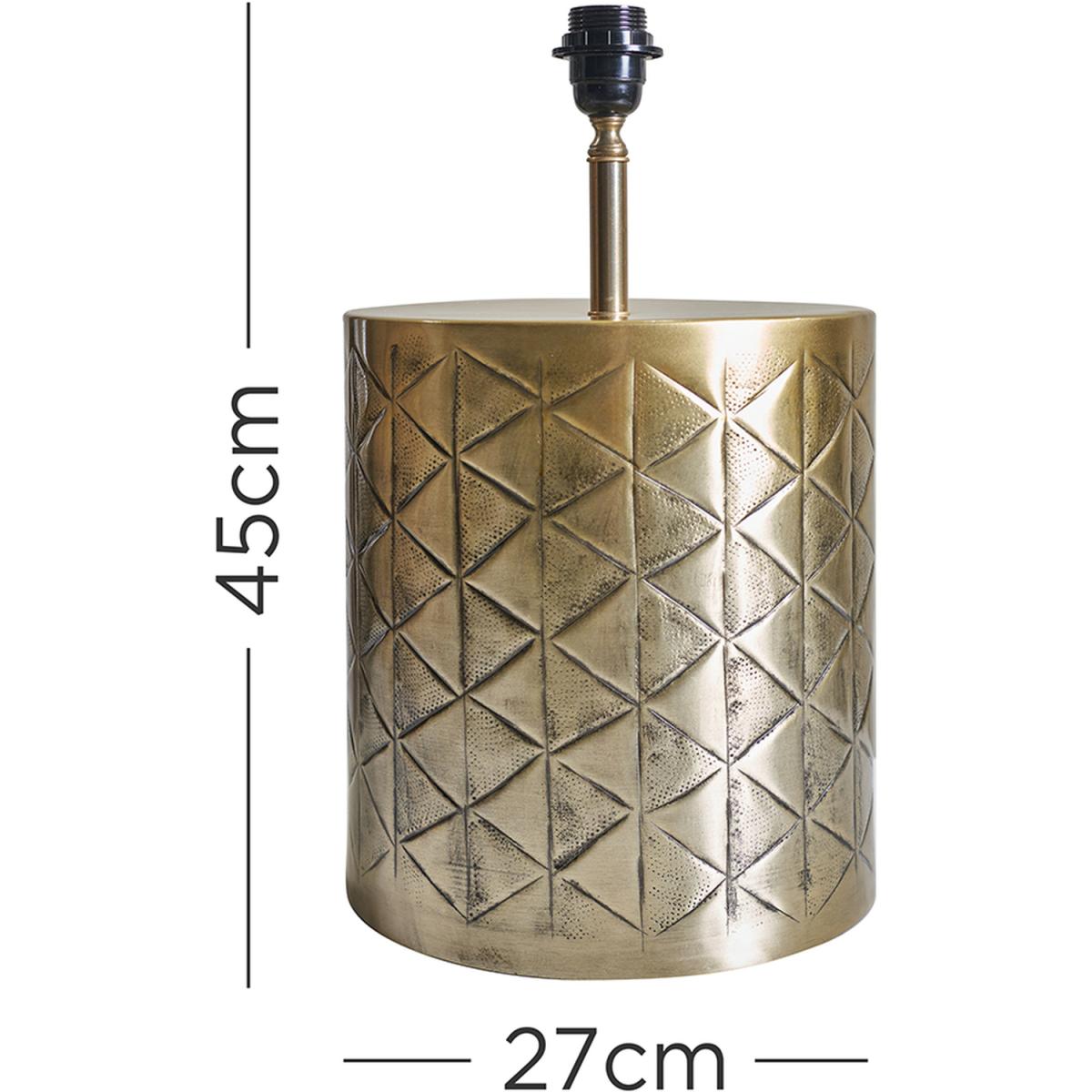 Large Gold Diagonal Patterned Table Lamp Base - Gold – image 2