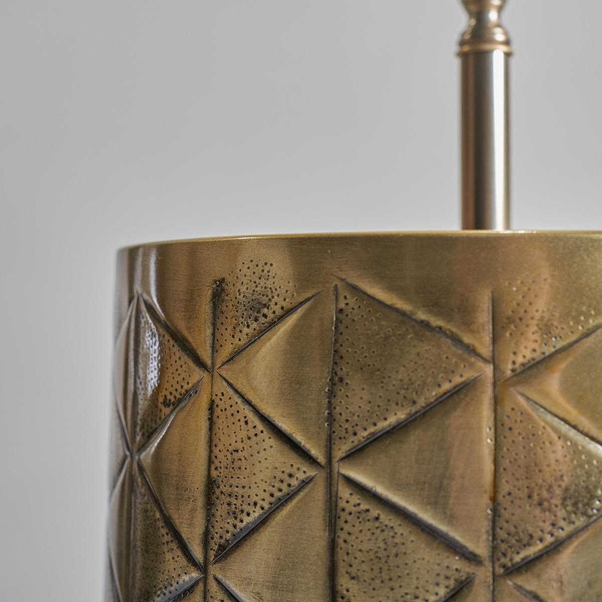 Large Gold Diagonal Patterned Table Lamp Base - Gold – image 4
