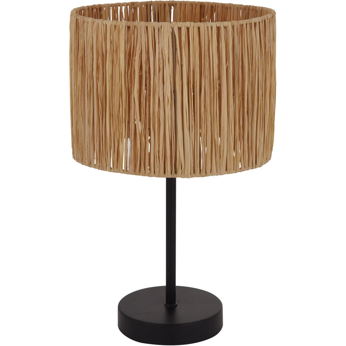 Raffia Finish Table Lamp with Black Base - Brown – image 2