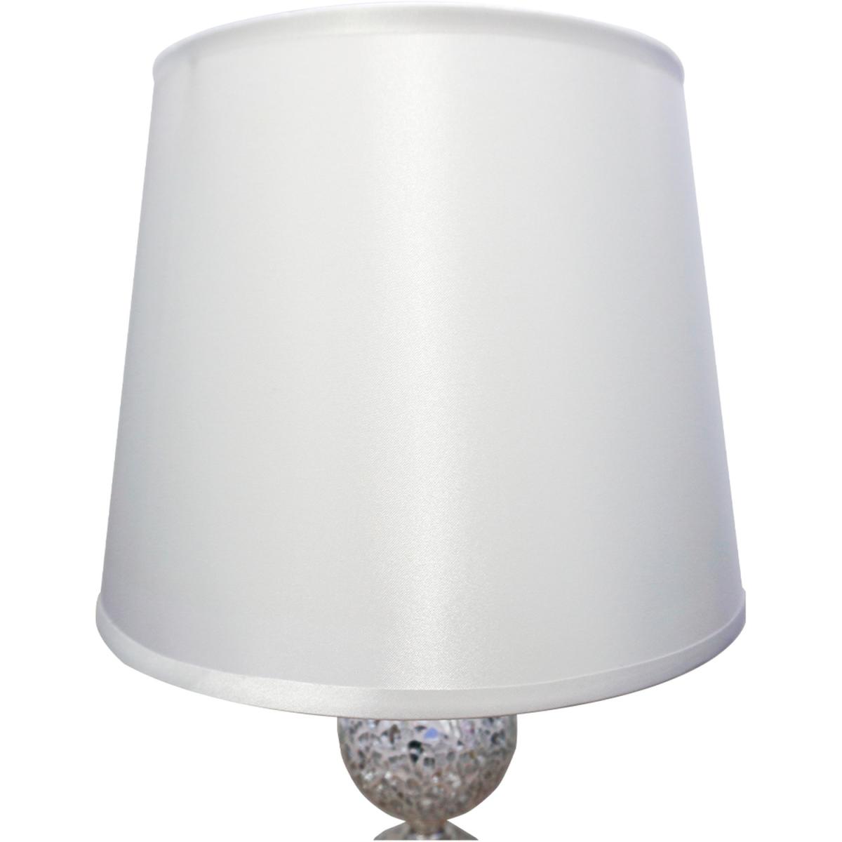 Mosaic Ball Table Lamp With Light Grey Satin Shade - Chrome/Silver – image 4