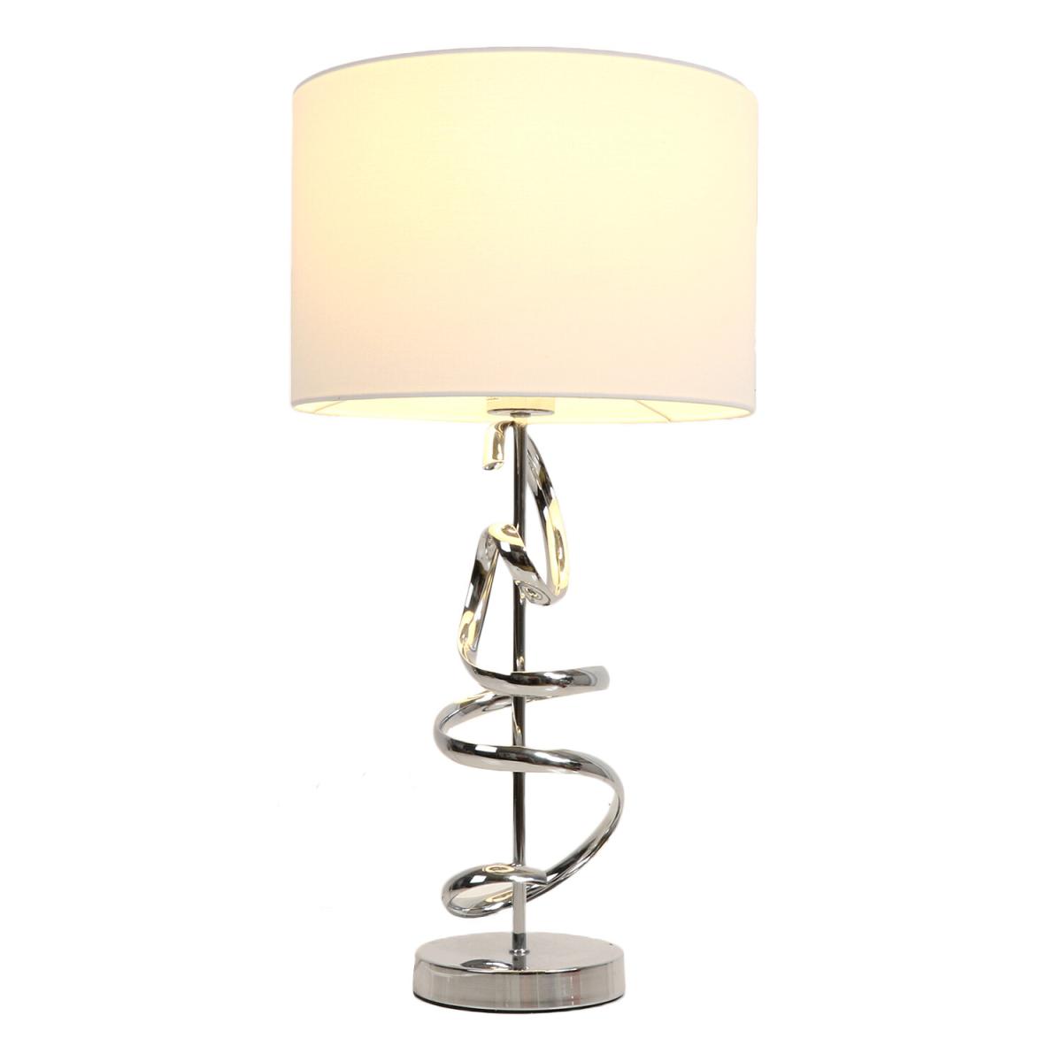 Chrome Spiral Table Lamp with Cream Shade - Chrome – image 2