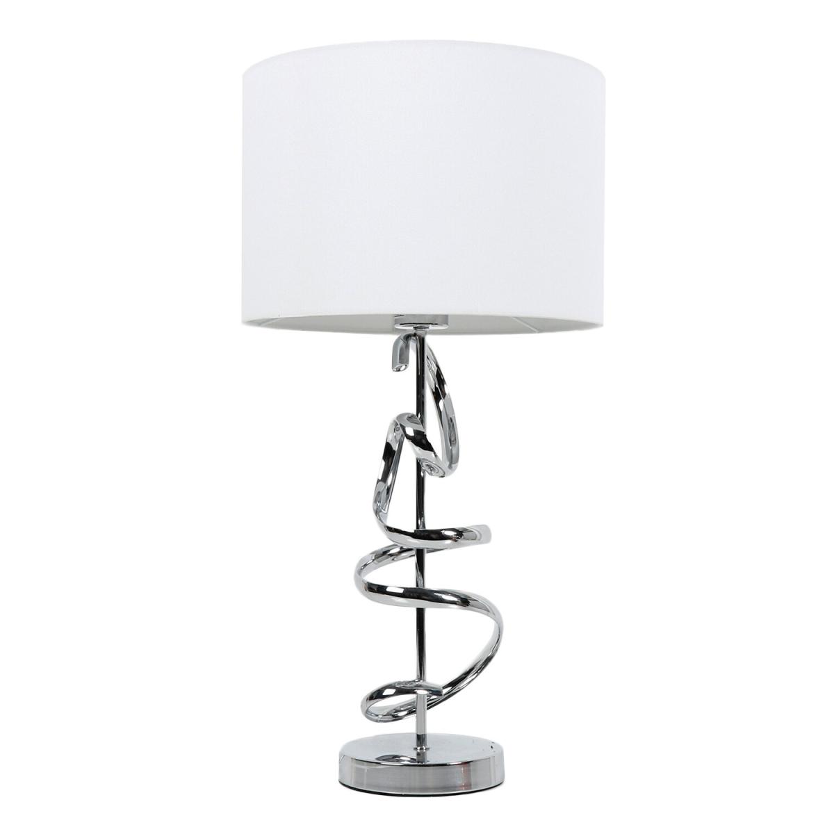 Chrome Spiral Table Lamp with Cream Shade - Chrome – image 3