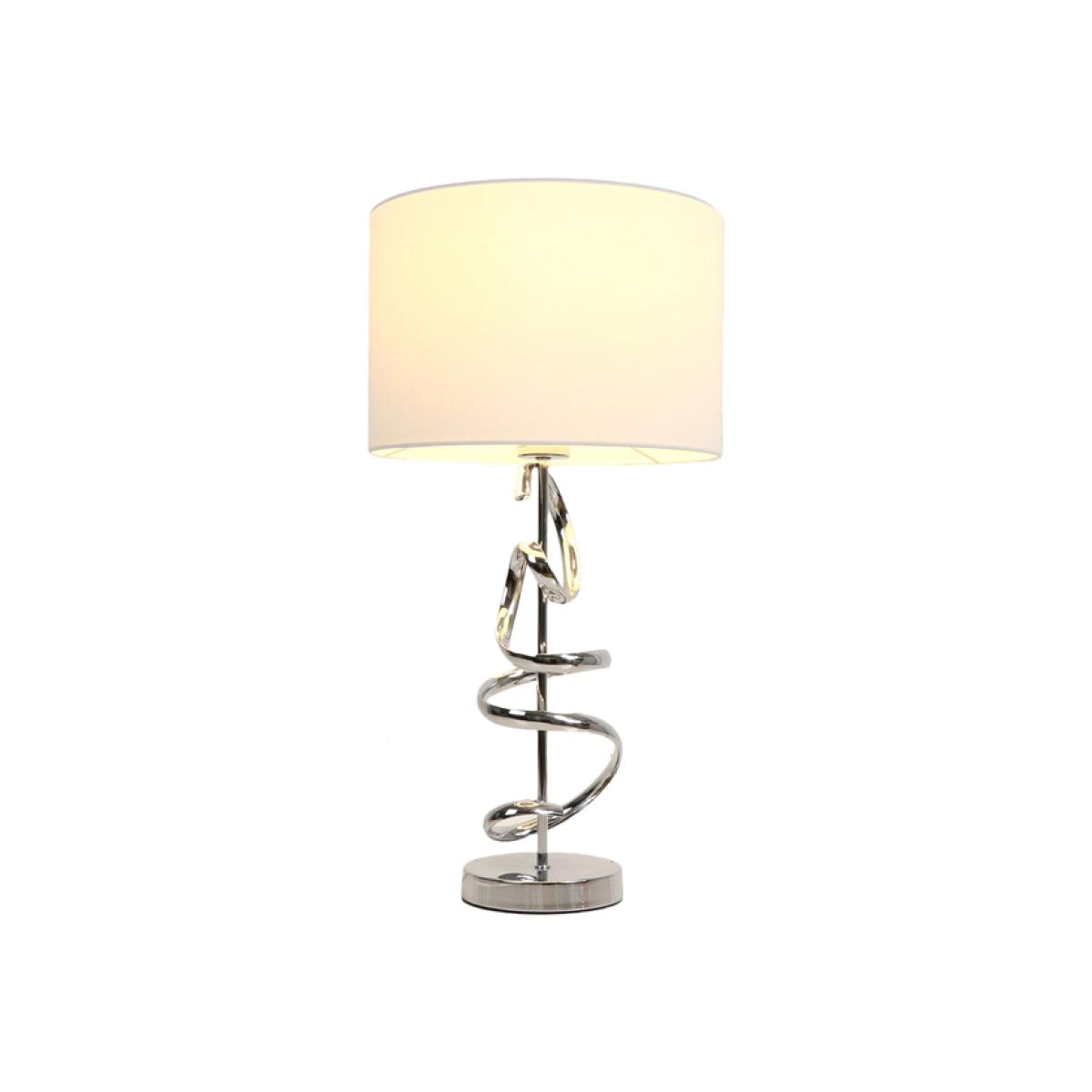 Chrome Spiral Table Lamp with Cream Shade - Chrome – image 1