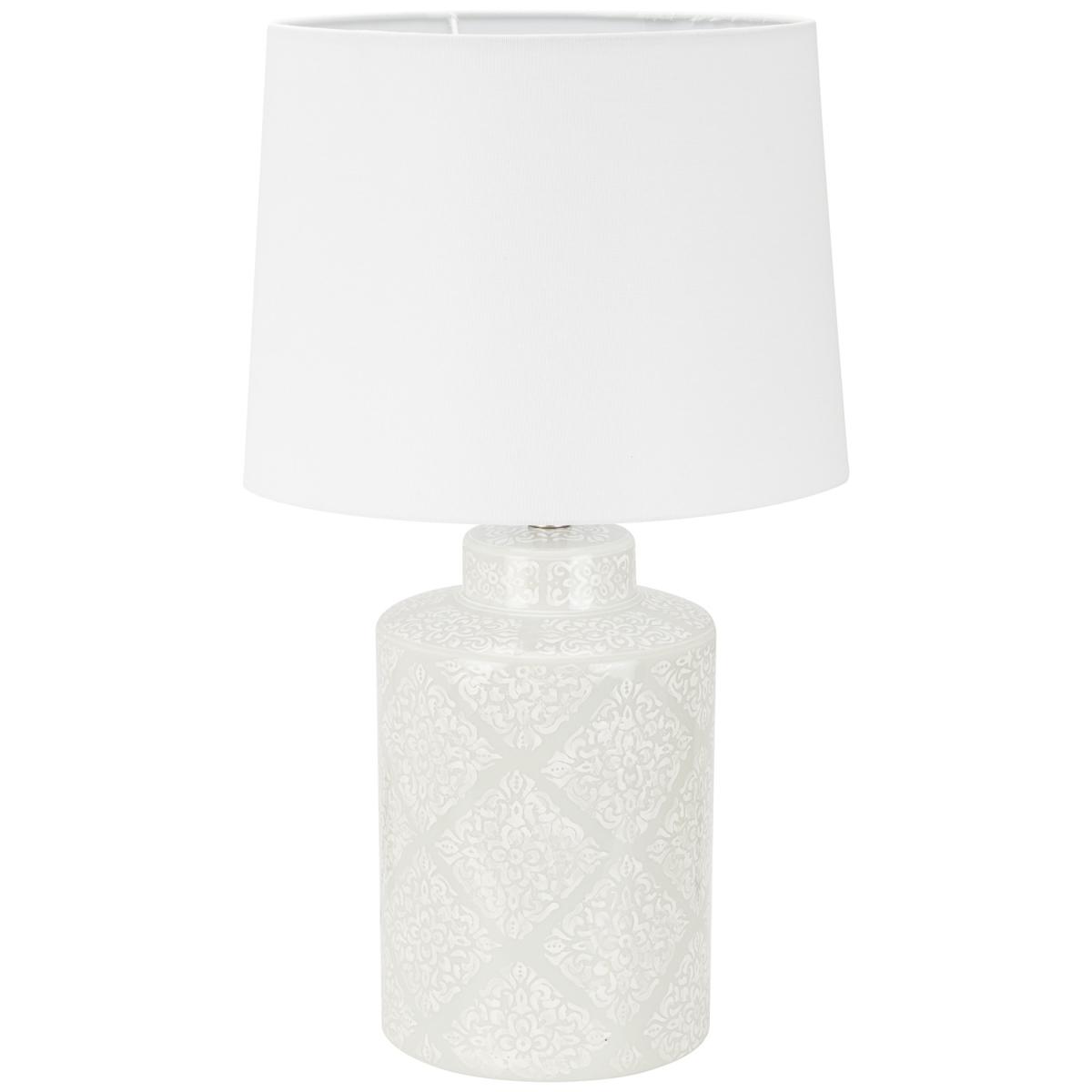 Hand Painted Grey Floral Table Lamp - Grey – image 3