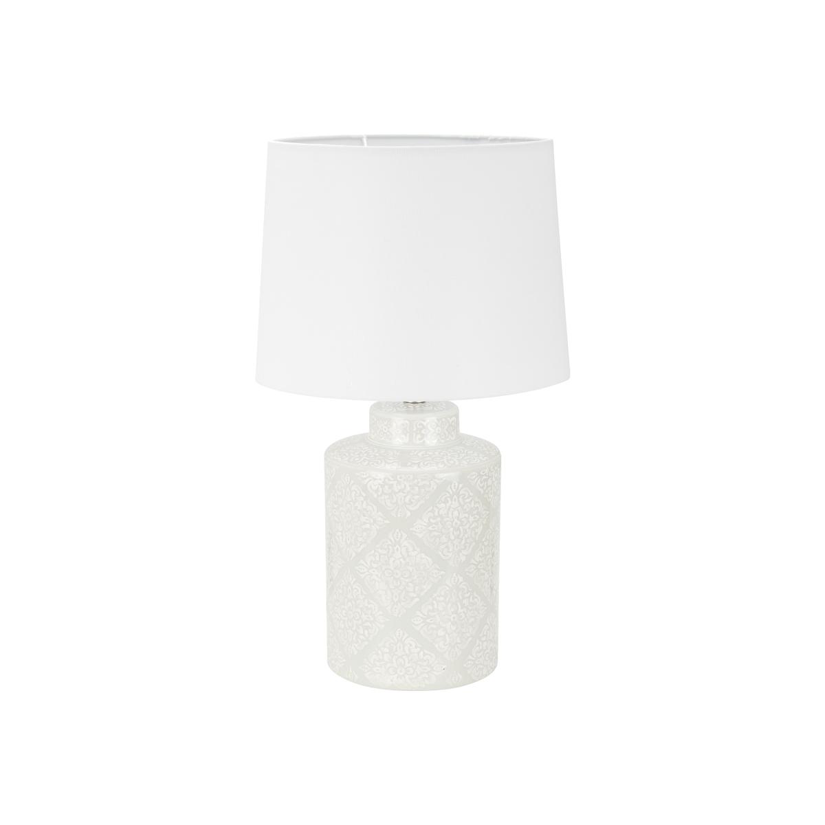 Hand Painted Grey Floral Table Lamp - Grey – image 1