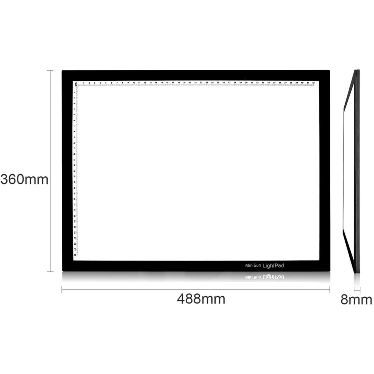 A3 LED Ultra-Slim Art Craft Design Light Pad Panel - White – image 5
