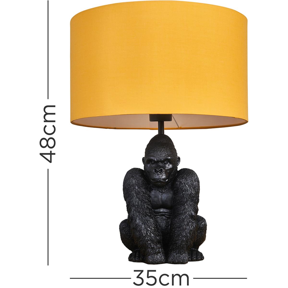 Gus Black Table Lamp Yellow Shade - Black – image 2