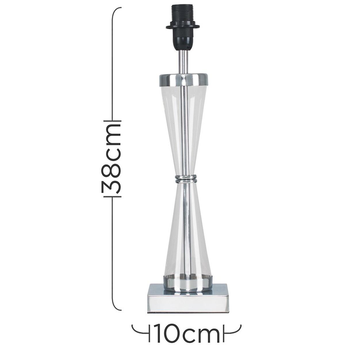 Pair Of Contemporary Polished Chrome Hourglass Design Table Lamp Bases - Silver – image 2