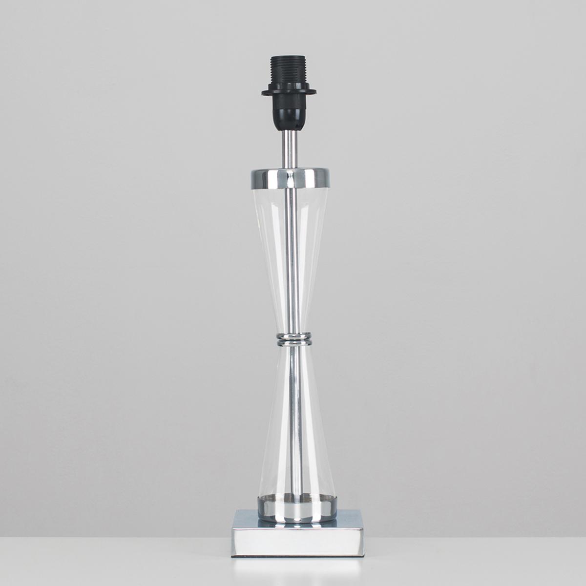 Pair Of Contemporary Polished Chrome Hourglass Design Table Lamp Bases - Silver – image 3