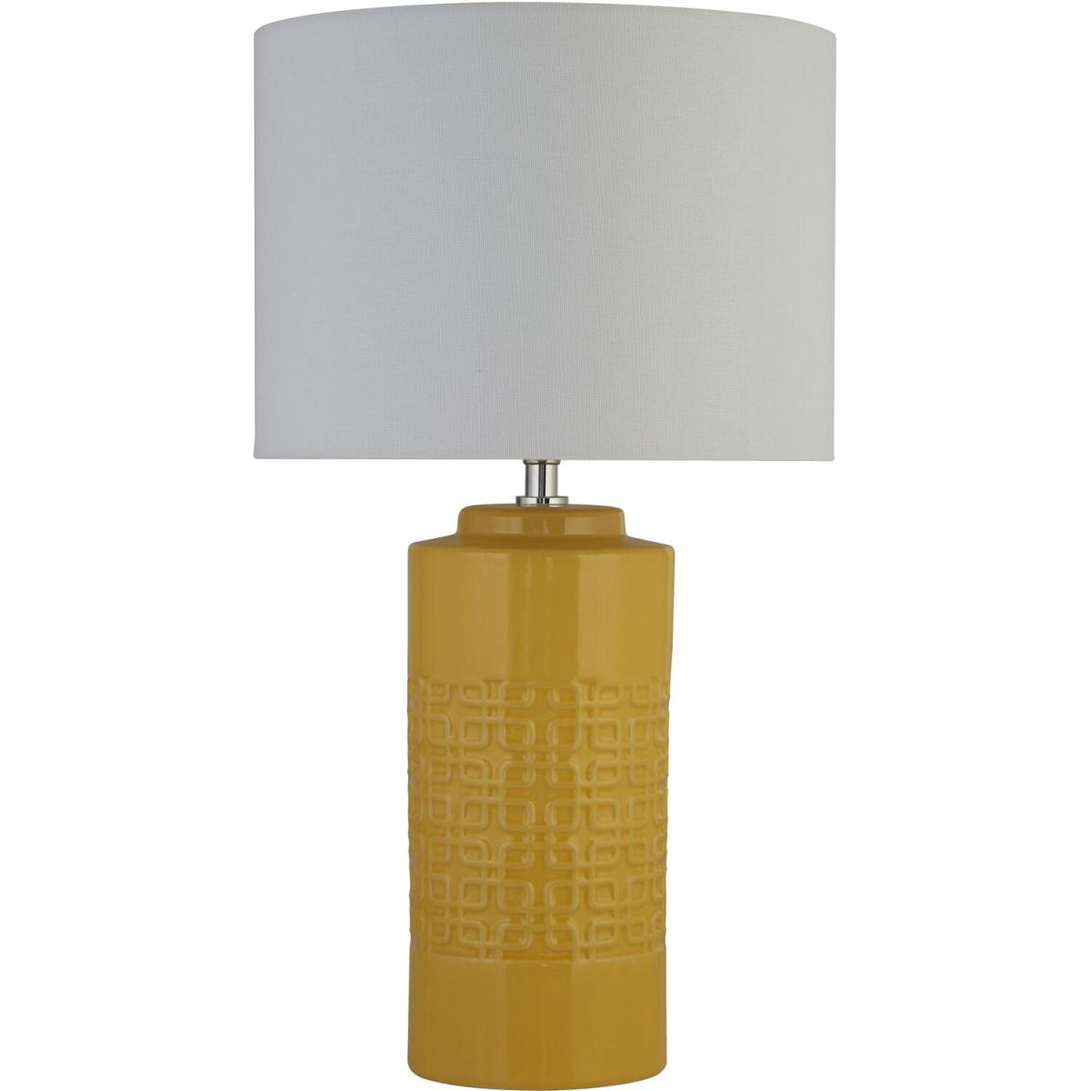 Linen Shade Ochre Ceramic Table Lamp - Ochre – image 2