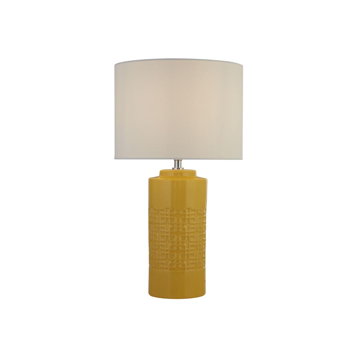 Linen Shade Ochre Ceramic Table Lamp - Ochre – image 1