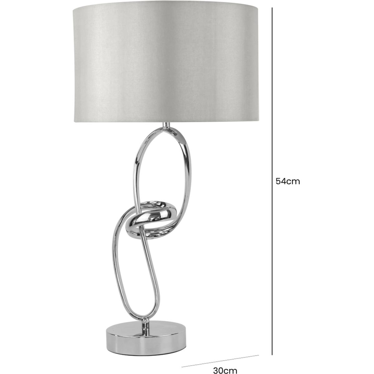 Metal Unique Chrome Link Table Lamp with Silver Shade - Champagne and Grey – image 2