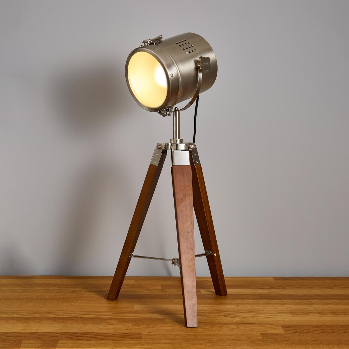 Holly Tripod Spotlight Table Lamp - Satin Nickel – image 6
