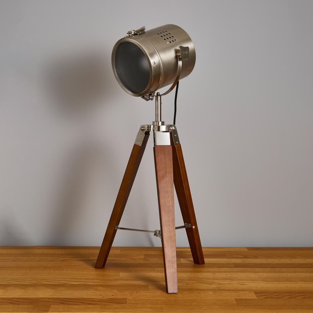 Holly Tripod Spotlight Table Lamp - Satin Nickel – image 7