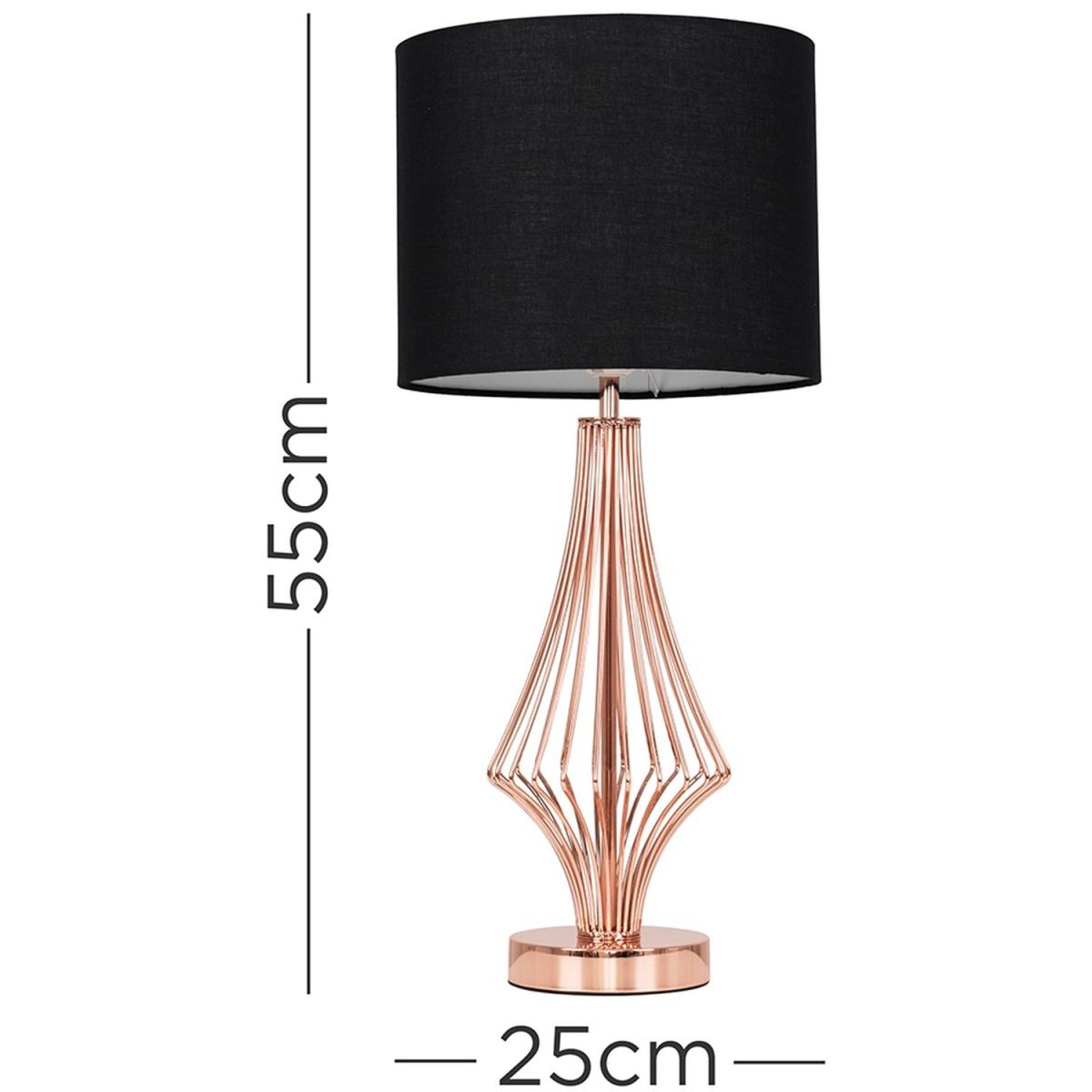Jaspa Copper Table Lamp With Black Shade - Copper – image 2