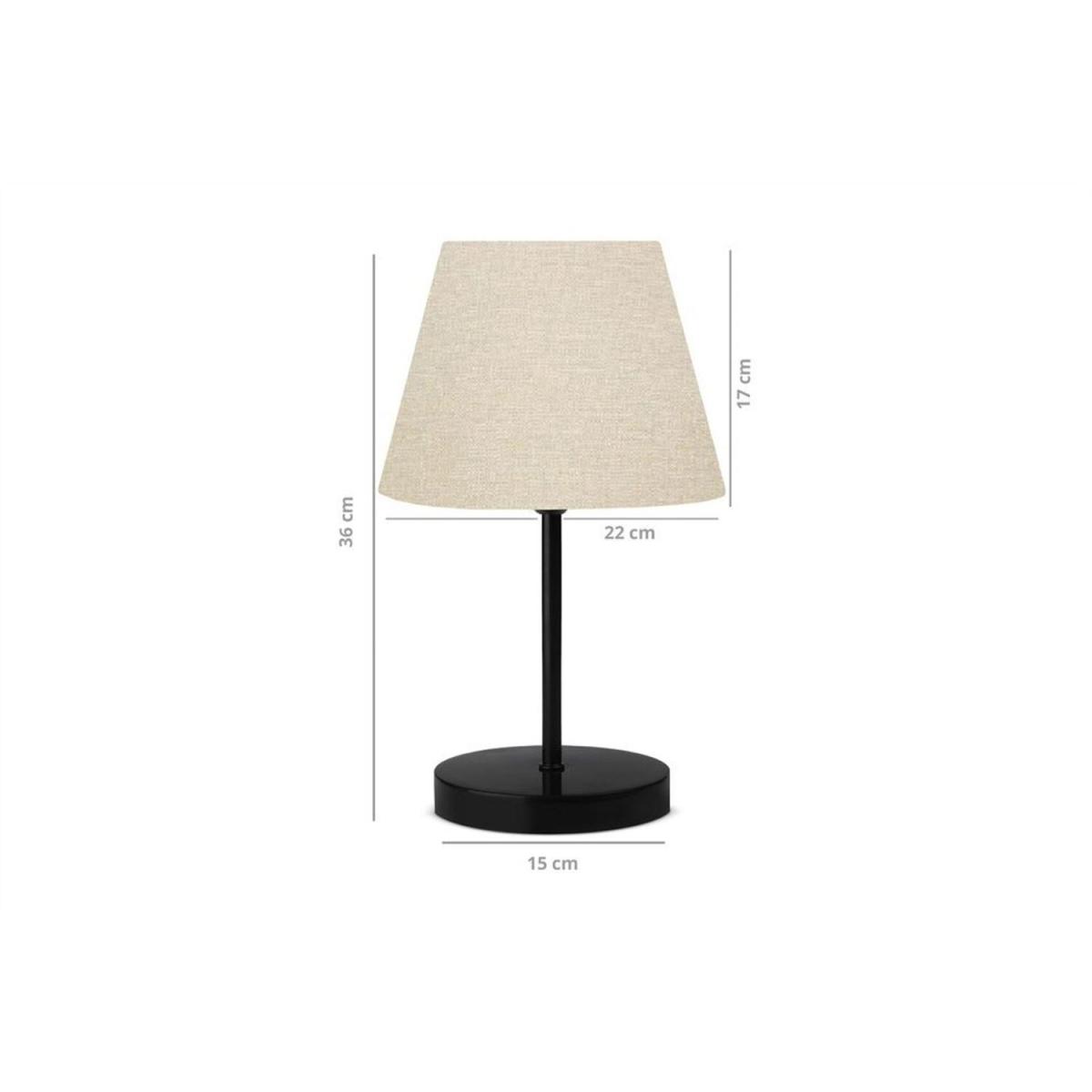 Pu Table Lamp Set of 2 Cream Fabric Shade - Cream & Black – image 4