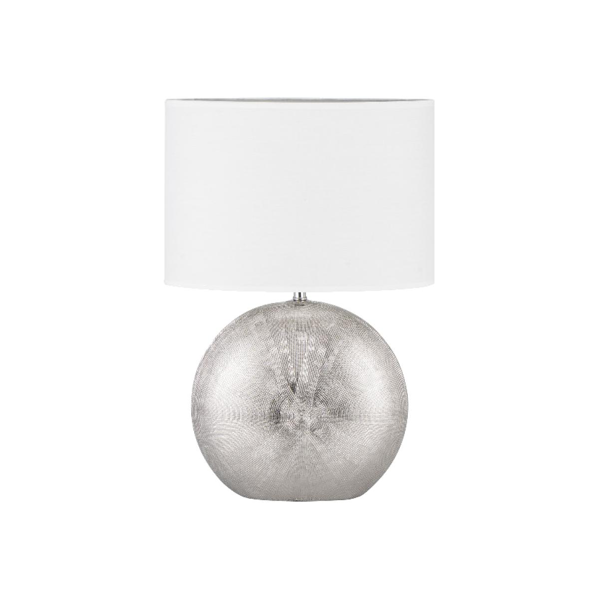 Hand Etched Table Lamp - Silver