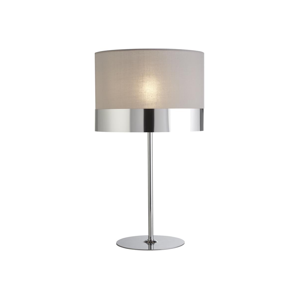 Grey And Chrome Band Table Lamp - Grey – image 1