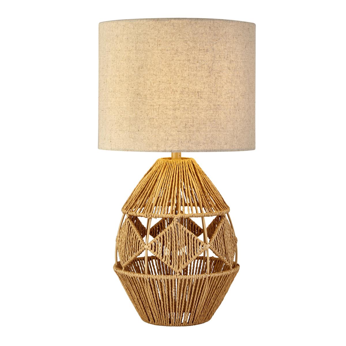 Diamond Pattern Rattan Lamp With Shade – image 2