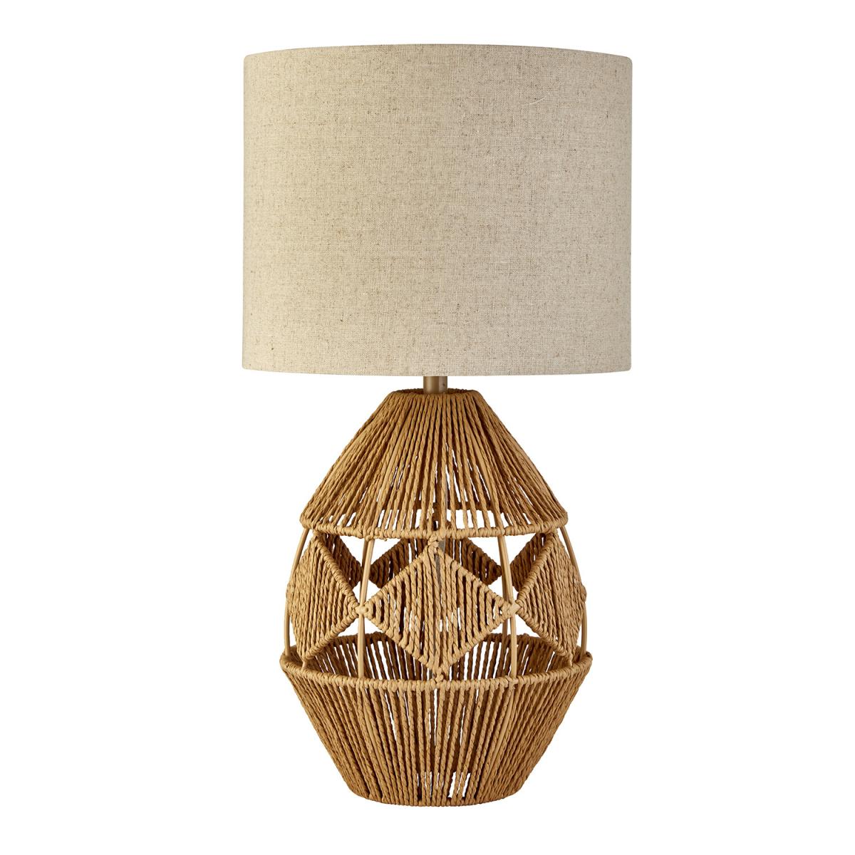 Diamond Pattern Rattan Lamp With Shade – image 3