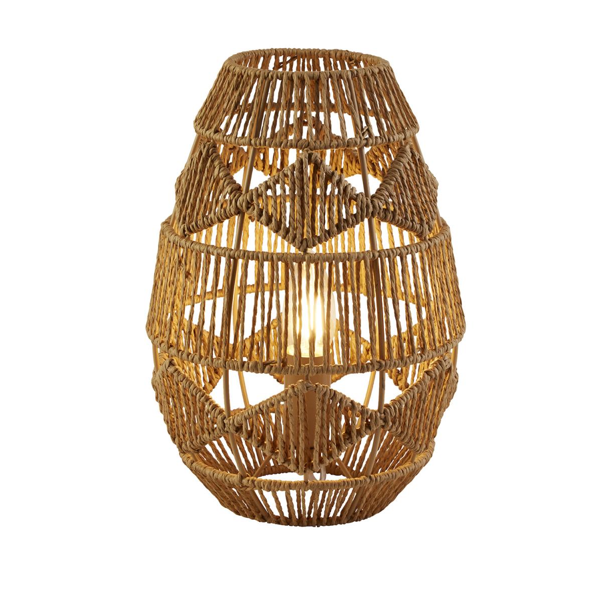 Diamond Pattern Rattan Lamp With Shade – image 4