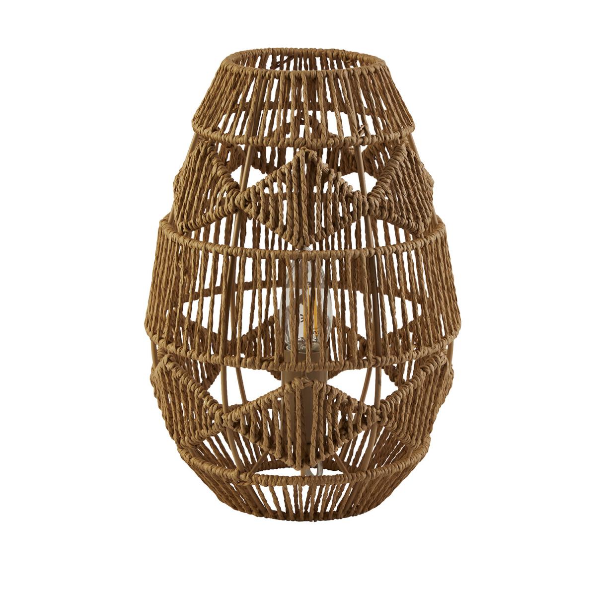 Diamond Pattern Rattan Lamp With Shade – image 5