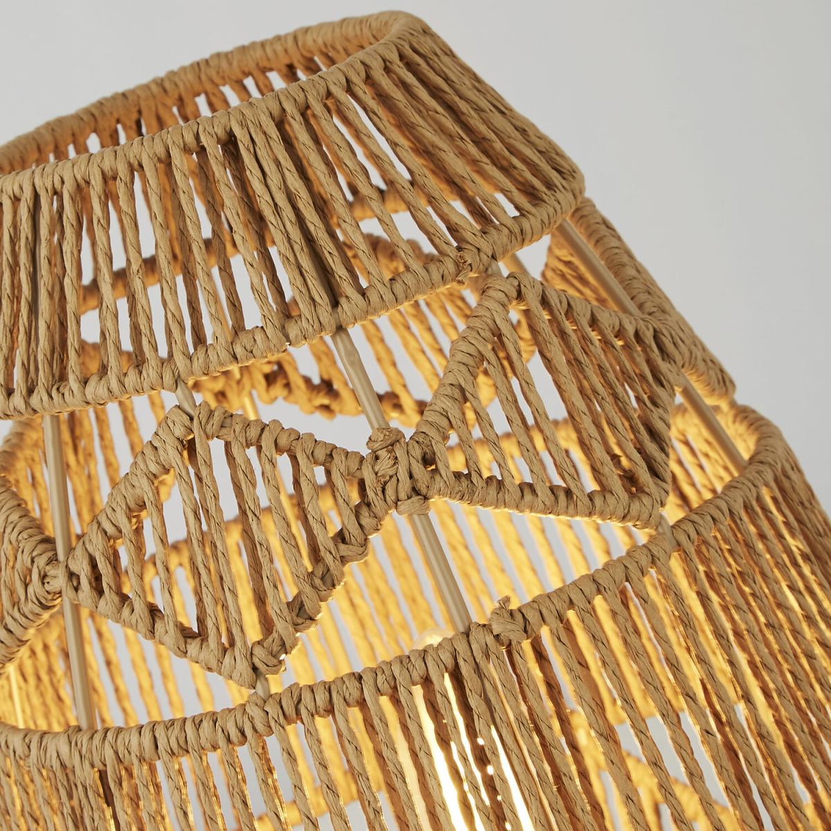 Diamond Pattern Rattan Lamp With Shade – image 6