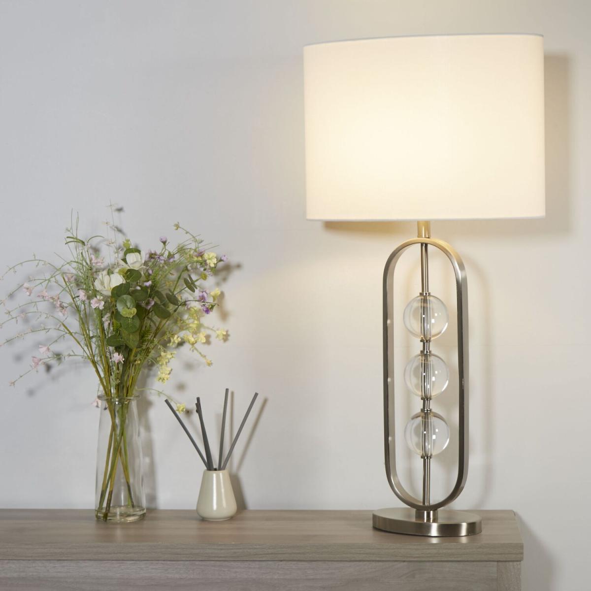 Laburnum Satin Silver Table Lamp - Silver – image 2