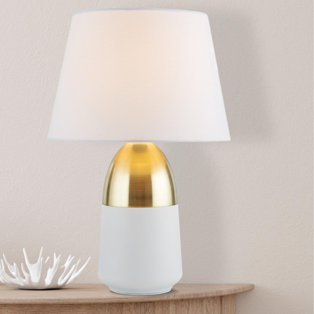 Brushed Brass White Touch Table Lamp - Yellow – image 1