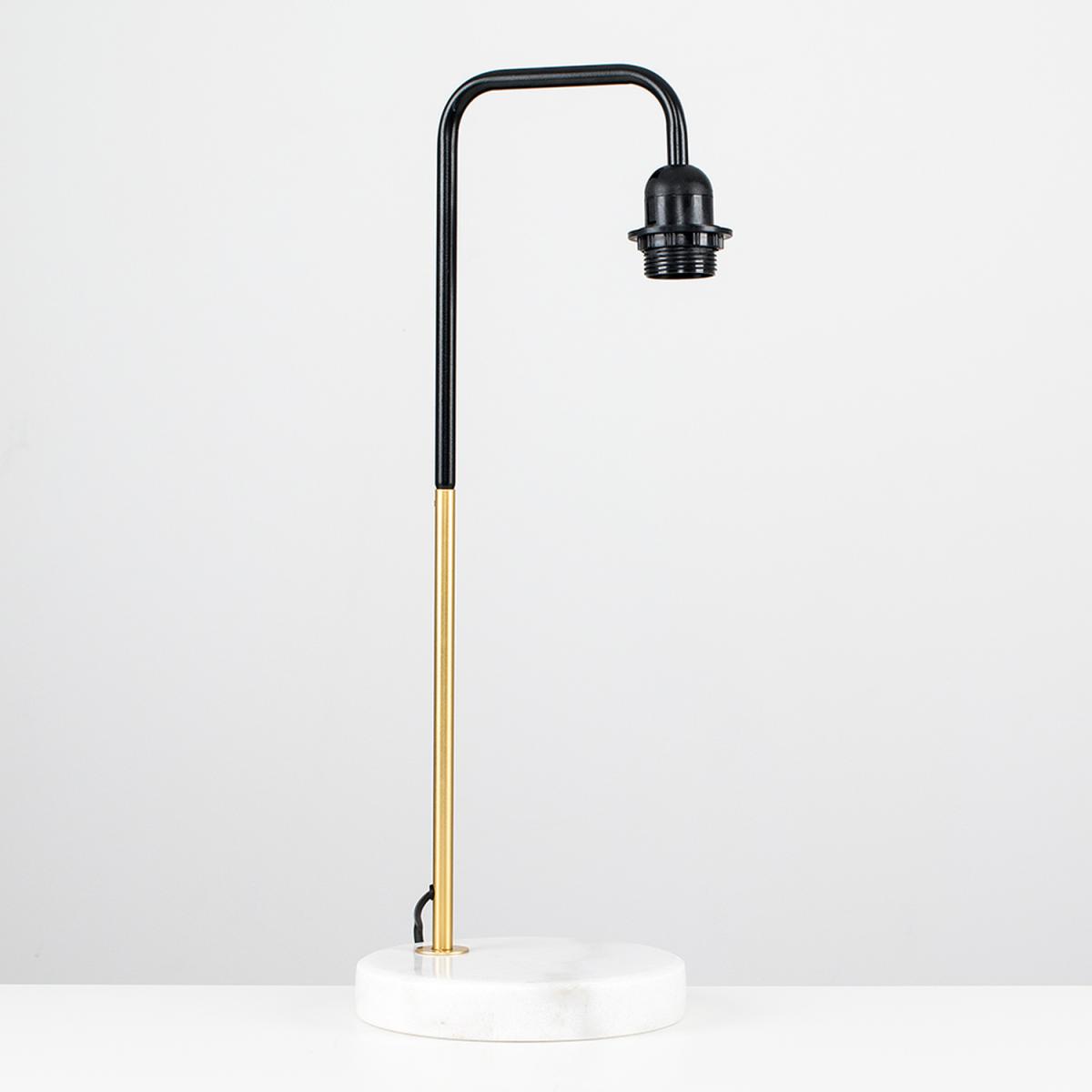 Industrial Style Black Gold Effect Metal And White Marble Table Lamp Base - Black – image 2