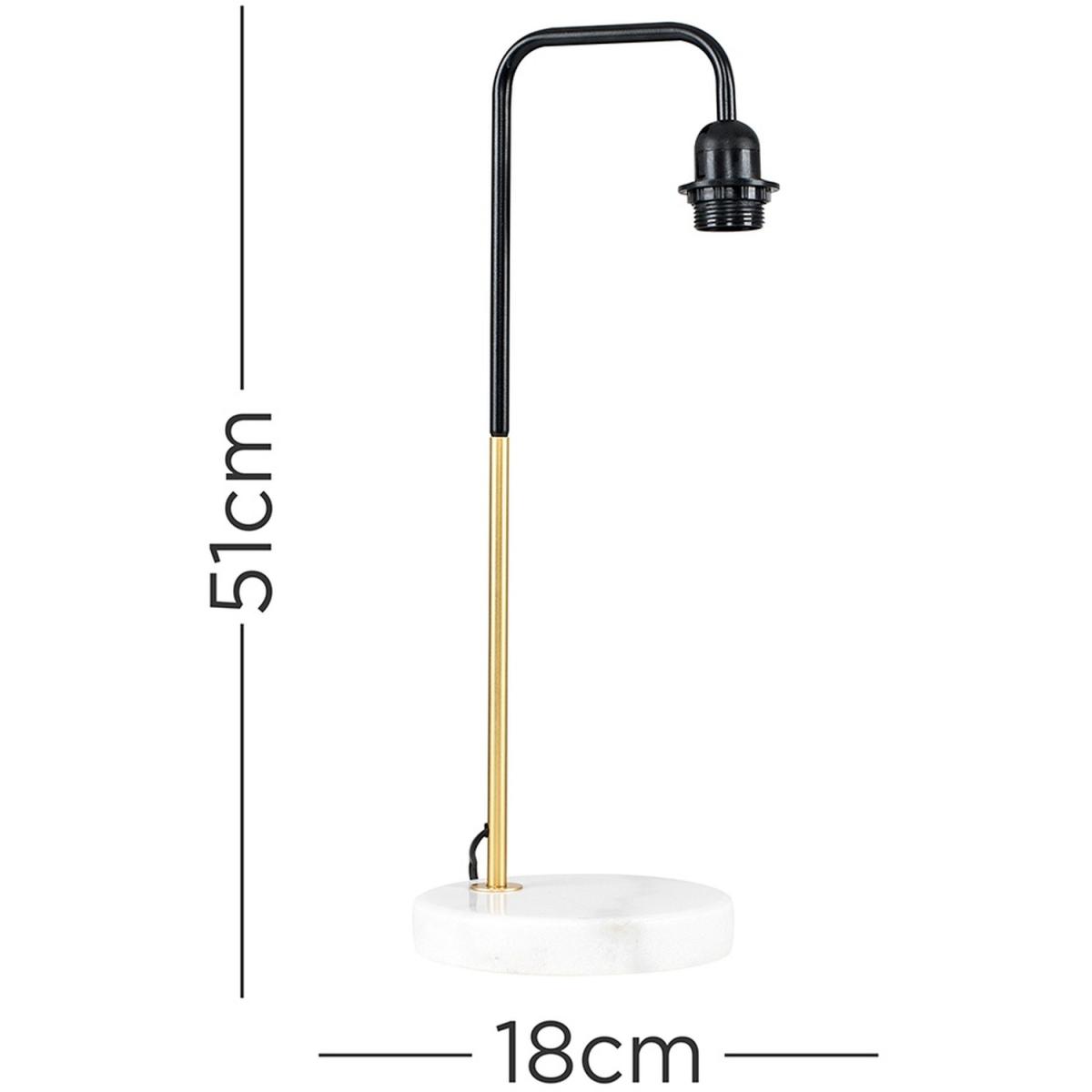 Industrial Style Black Gold Effect Metal And White Marble Table Lamp Base - Black – image 3