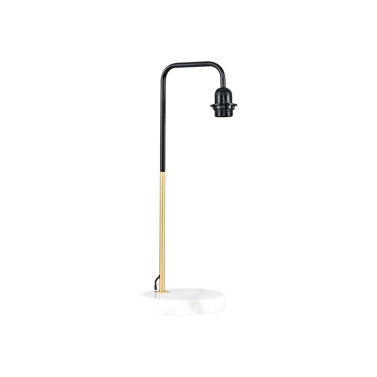 Industrial Style Black Gold Effect Metal And White Marble Table Lamp Base - Black – image 1