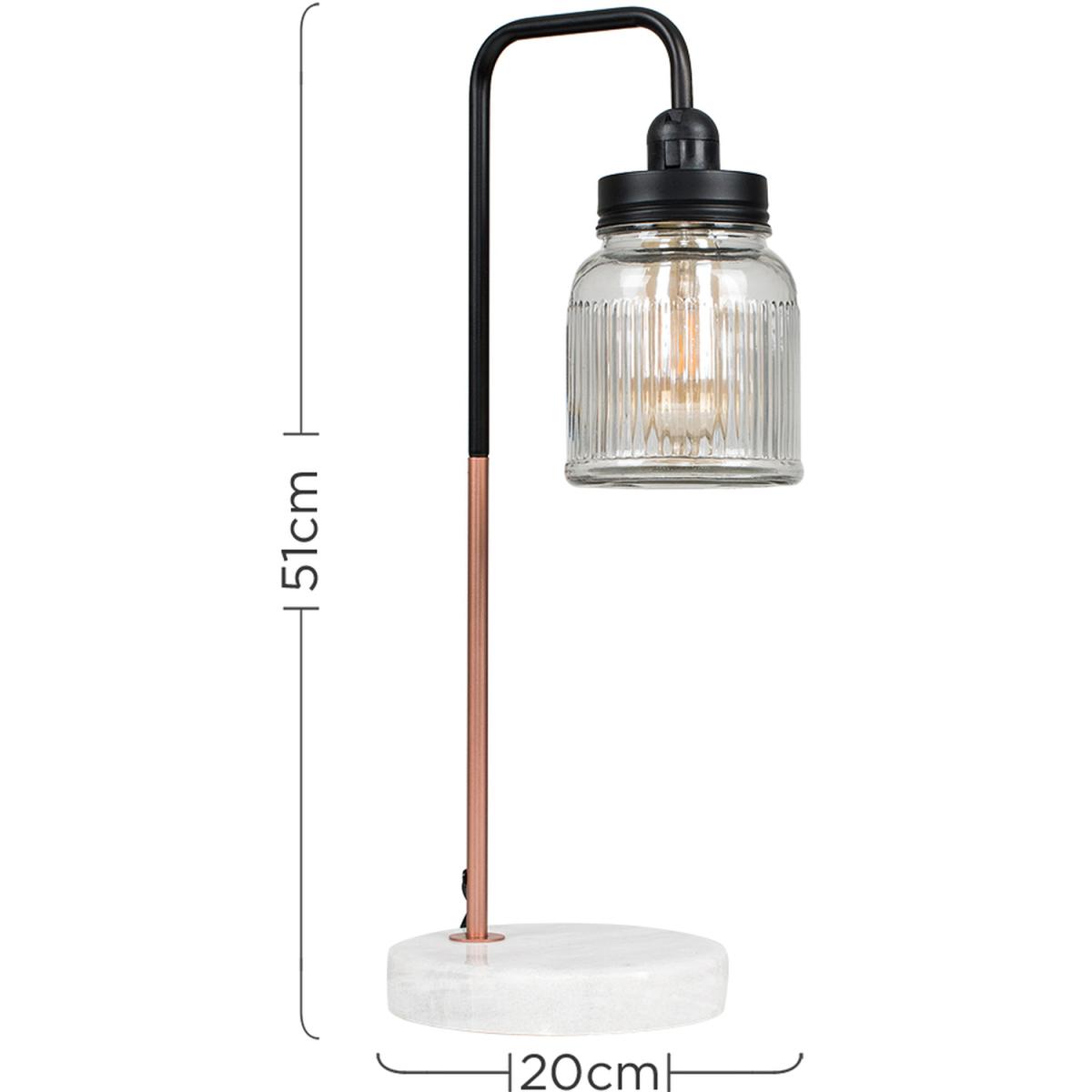Talisman Copper Table Lamp With Ribbed Shade - Black – image 4