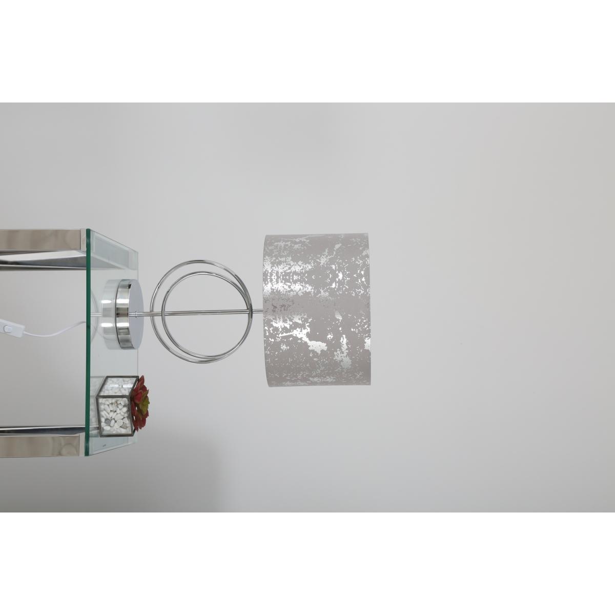 Metal Chrome Table Lamp with Circle Design Base - Silver and Grey – image 4
