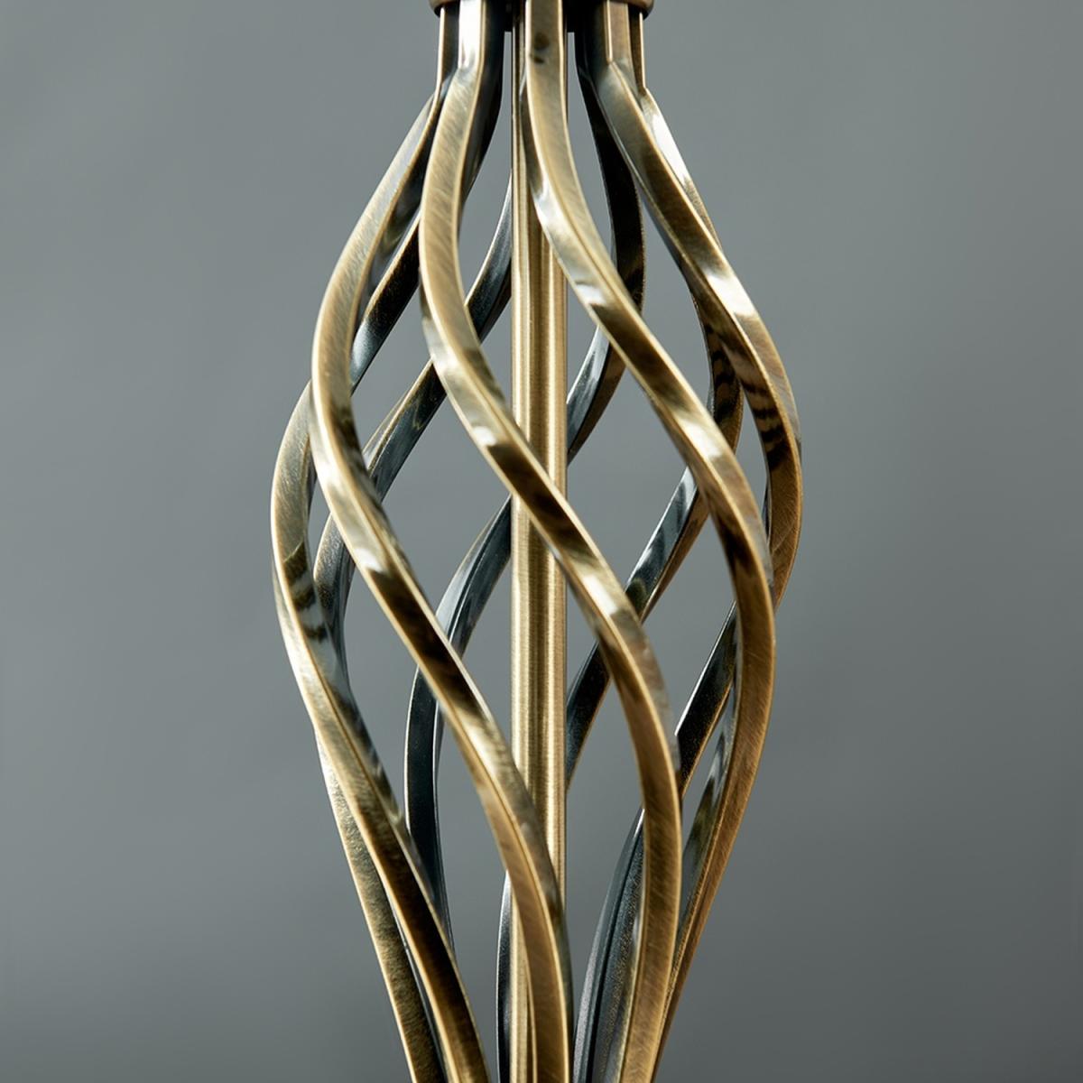Traditional Antique Brass Barley Twist Table Lamp With Frosted Shade - Gold – image 6
