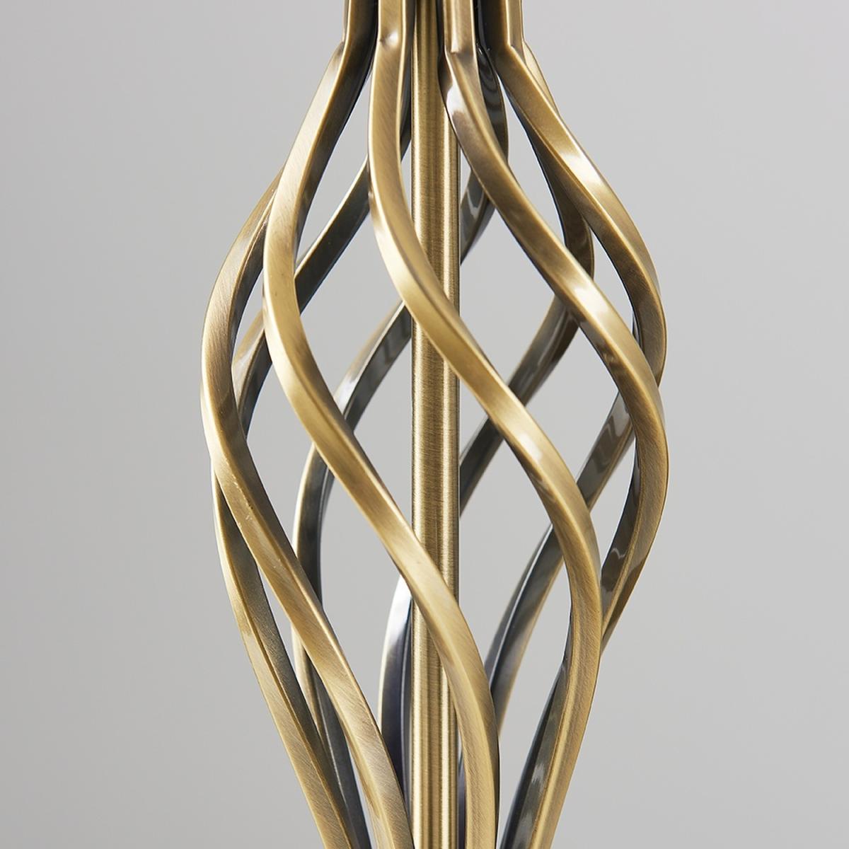 Traditional Antique Brass Barley Twist Table Lamp With Frosted Shade - Gold – image 7