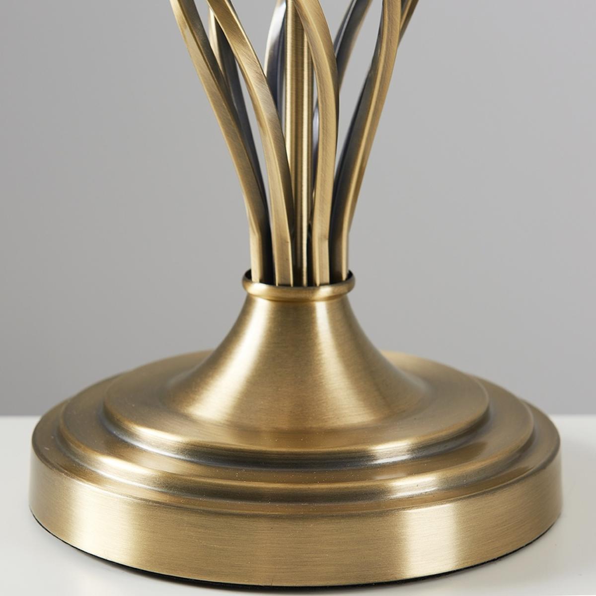 Traditional Antique Brass Barley Twist Table Lamp With Frosted Shade - Gold – image 8