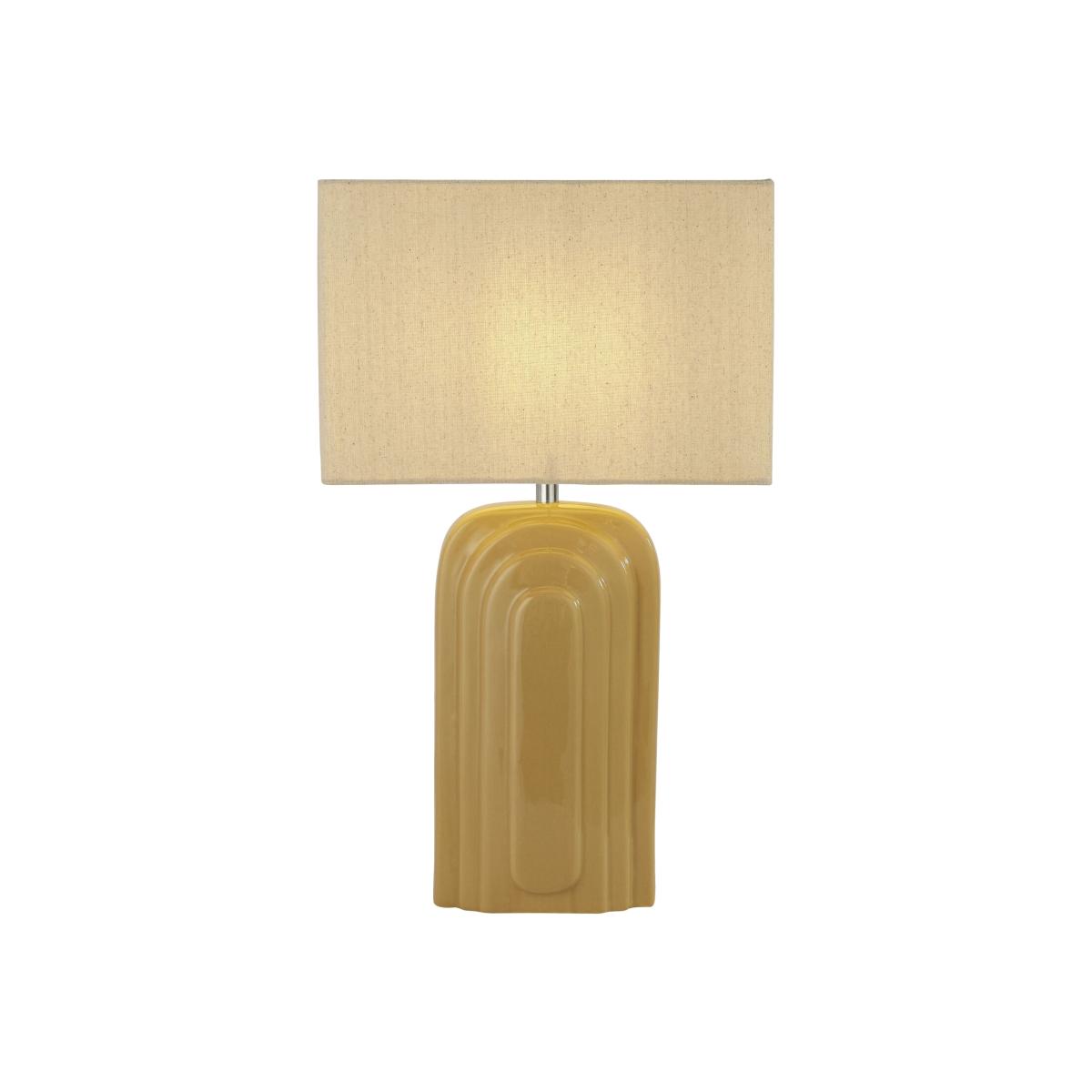 ArtDeco Pattern Ceramic Table Lamp - Cream – image 1