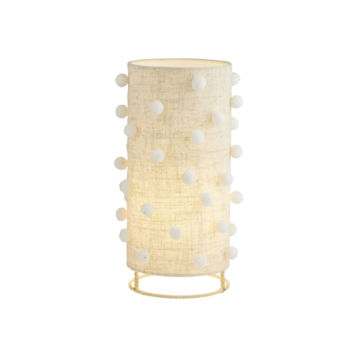 Cream Pom-Pom Table Lamp - Cream – image 1