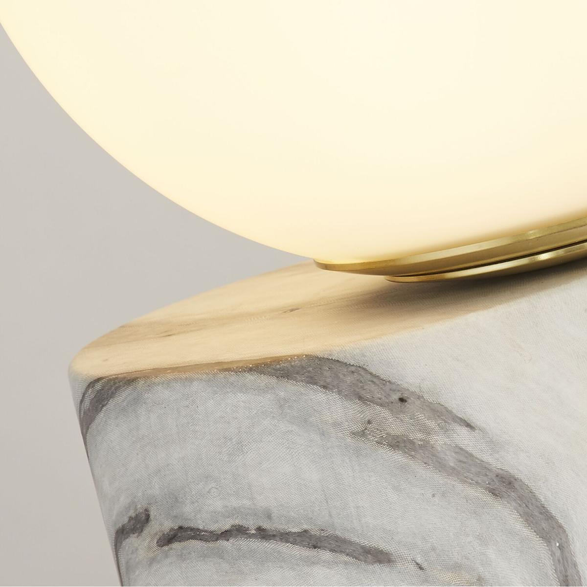 Marble Table Lamp Opal Shade - White – image 3